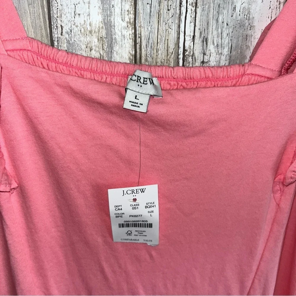 J.Crew Pink Eyelet Smocked Midi Dress Ruffle Sleeve Cottagecore NWT Size Large - Picture 7 of 7